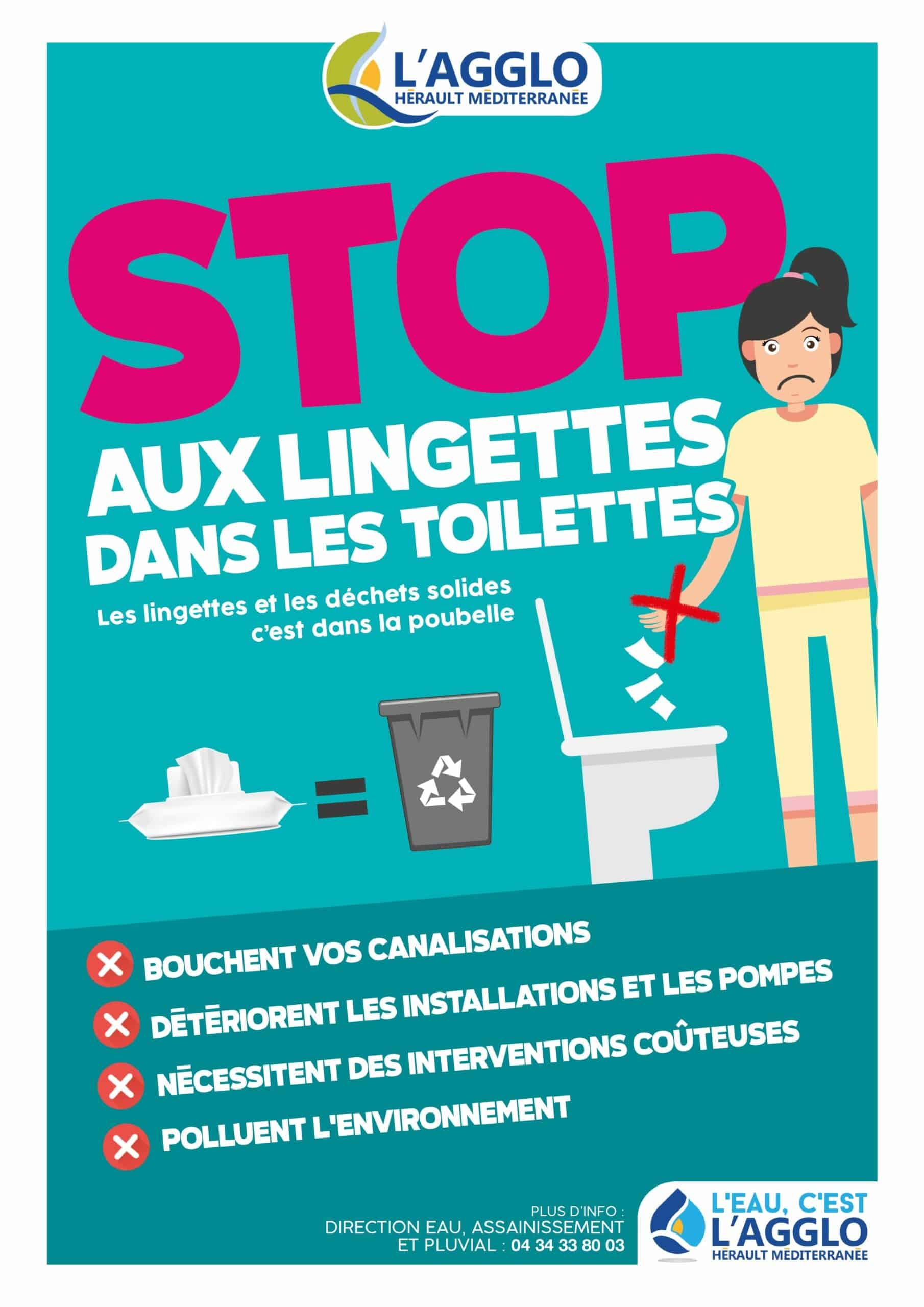 Eau et assainissement : stop aux lingettes dans les toilettes !