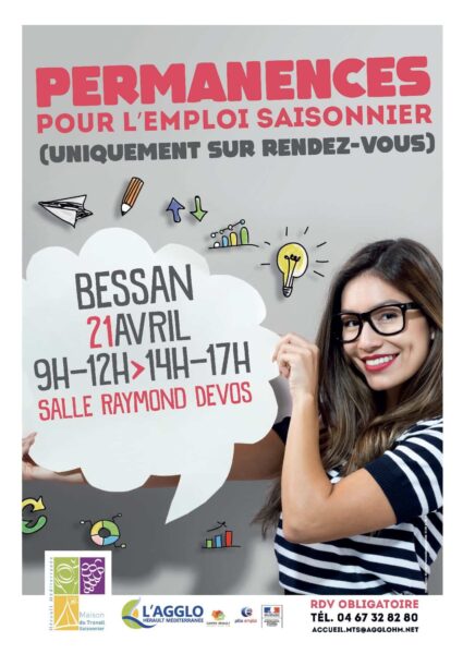 agglomeration herault mediterranee permanences MTS maison travail saisonnier emploi bessan cap d'agde agde agglohm