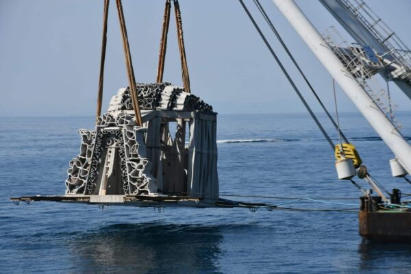 agglo hérault méditerranée visite chantier immersion cap d'agde récif innovant artificiels 3D béton seaboost