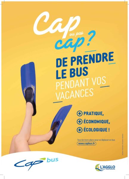 agglo hérault méditerranée cap bus réseau de transports en commun saison été campagne affichage