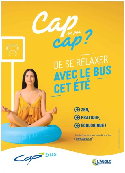 agglo hérault méditerranée cap bus réseau de transports en commun saison été campagne affichage