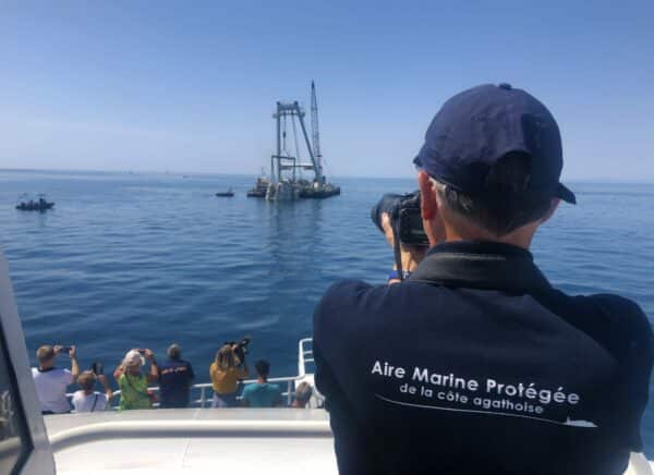 agglo hérault méditerranée visite chantier immersion cap d'agde récif innovant artificiels 3D béton seaboost