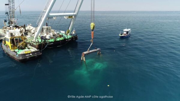 agglo hérault méditerranée visite chantier immersion cap d'agde récif innovant artificiels 3D béton seaboost