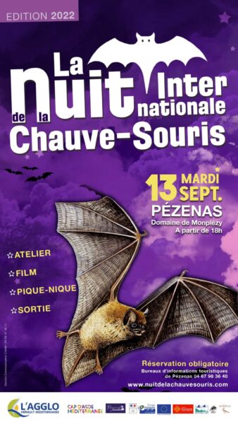 agglo hérault méditerranée Affiche Nuit chauve Souris 2022