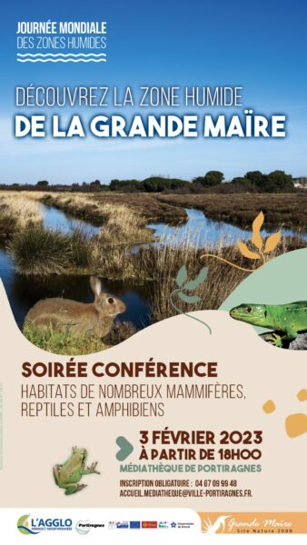 agglo hérault méditerranée journée zone humide environnement conférence biodiversité grande maïre portiragnes plage