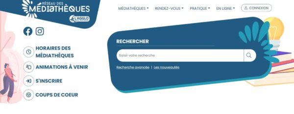 agglomération Hérault Méditerranée réseau des médiathèques nouveau site internet