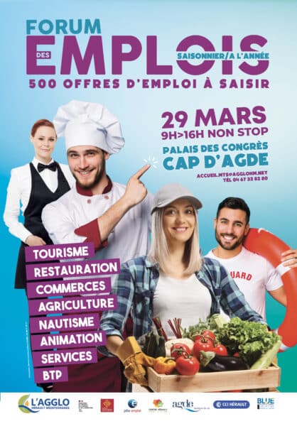 agglomération Hérault Méditerranée forum de l'emploi saisonnier palais des congrès cap d'agde